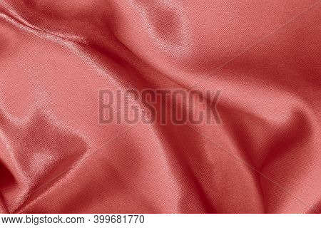 Rose Gold Fabric Cloth Texture For Background And Design Art Work, Beautiful Crumpled Pattern Of Sil