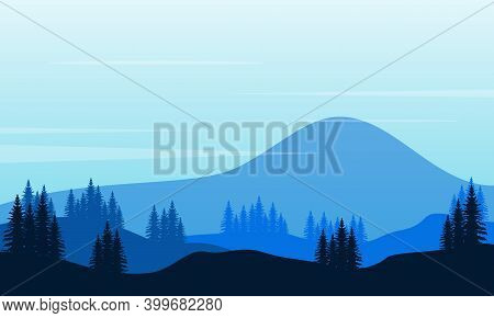 Nice Scenery In The Morning Bright. City Vector