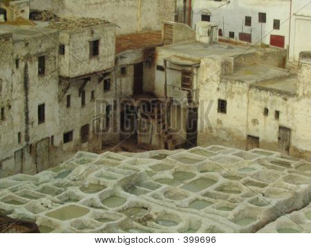 Fes hvid farvestof bade, Marokko