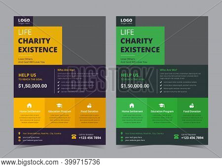 Life Charity Flyer. Promotional Charity Flyer. Education Flyer Template