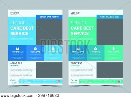 Senior Care Flyer Template. Nursing Promotional Design. Care Center Flyer Design