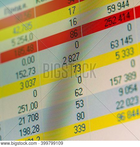 Stock Market Price Display. Commerce And Forex Analysis For Traiding