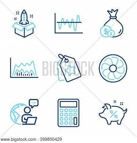 Finance Icons Set. Included Icon As Startup, Stock Analysis, Loyalty Tags Signs. Trade Chart, Cash, 
