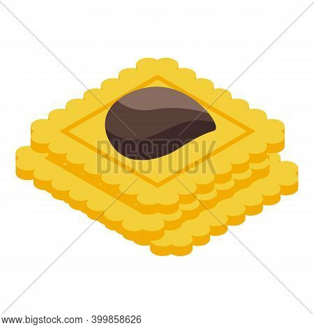 Chocolate Paste Biscuits Icon. Isometric Of Chocolate Paste Biscuits Vector Icon For Web Design Isol