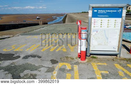 Meols, The Wirral, Uk: Jun 23, 2020: A Sign With Useful Information For Visitors To The North Wirral