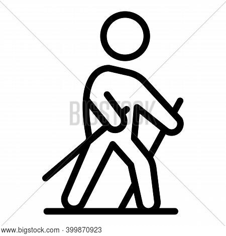 Nordic Walking Icon. Outline Nordic Walking Vector Icon For Web Design Isolated On White Background