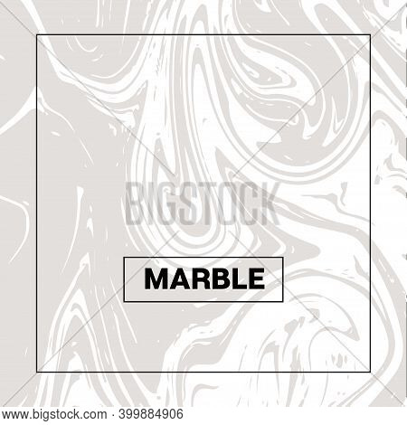 Gray Marble Texture Vector Square Liquid Ink Background. Fluid Paint Suminagashi Modern Pattern For 