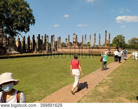 Sukhothai Thailand-28 November 2020:wat Mahathat Temple, Sukhothai Province Is A Temple In The Area 