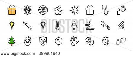 Coronavirus A Set Of Icons On The Theme Of Coronavirus, Contains Icons Such As An Antiseptic, Handwa