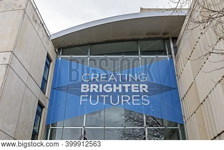 Weston-super-mare, Uk - February 17, 2019: A Banner With The Slogan 