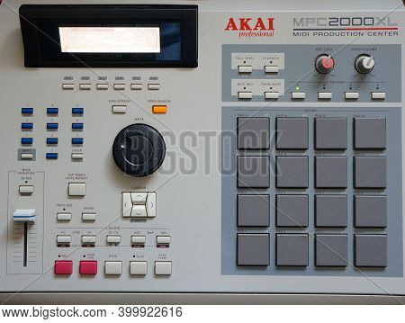 Moscow 12.08.2020 .akai Mpc Electronic Musical Instrument, Drum Machine For Creating Hip Hop Instrum