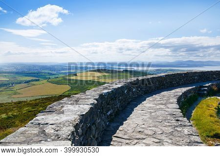 View On Irish Landscape Of Counte Donegal, Northern Ireland From Fort Grianan Of Aileach