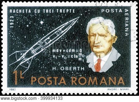 Saint Petersburg, Russia - September 27, 2020: Postage Stamp Issued In The Romania With The Image Of