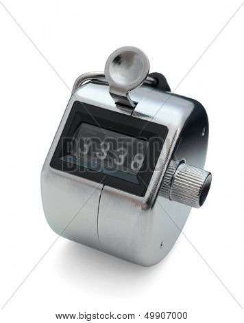Hand held tally counter isolated on white