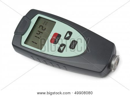 Electronic coating thickness gauge isolated on white
