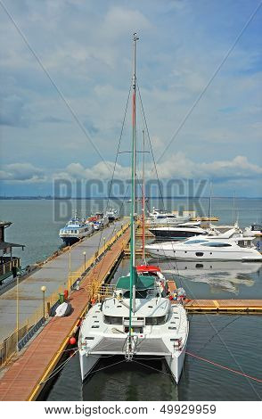 Trimaran motor yacht