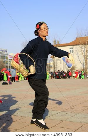 People Wear Colorful Clothes, Yangko Dance Performances In The Streets