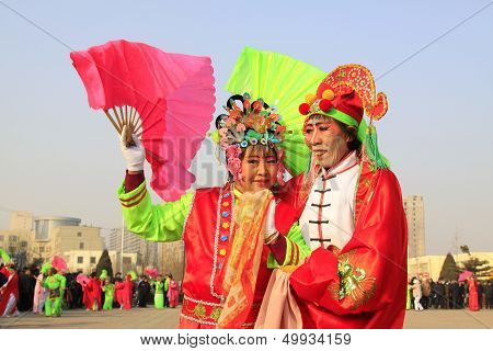 People Wear Colorful Clothes, Yangko Dance Performances In The Streets