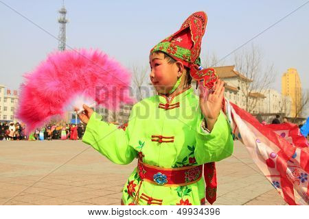 People Wear Colorful Clothes, Yangko Dance Performances In The Streets
