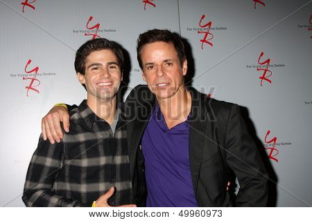LOS ANGELES - AUG 24:  Max Ehrich, Christian LeBlanc at the Young & Restless Fan Club Dinner at the Universal Sheraton Hotel on August 24, 2013 in Los Angeles, CA