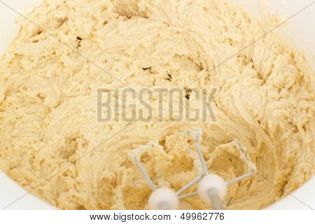 Finishing Cake Dough In Bowl