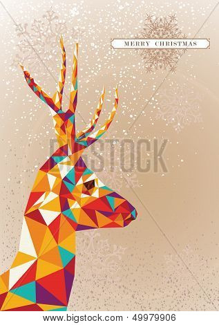 Merry Christmas Colorful Reindeer Shape Illustration.