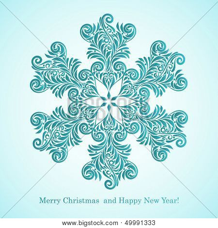 Vector Christmas Greeting Card With Snowflake