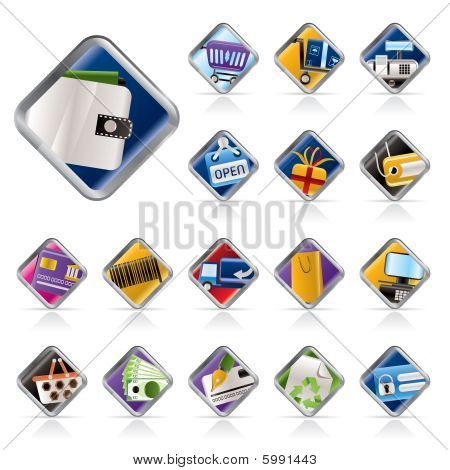 Online Shop, e-commerce and web site icons