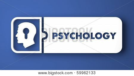 Psychology Concept on Blue in Flat Design Style.