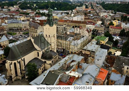 View of the city of Lviv from the observation, Ukraine