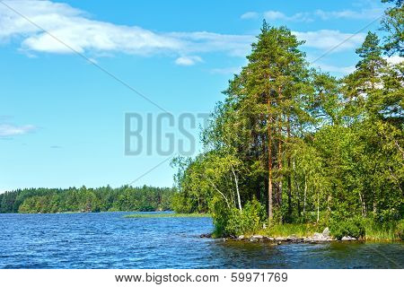 Lake Ruotsalainen Summer View (Finland).