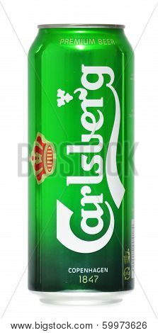 Can Of Carlsberg Beer Isolated On White