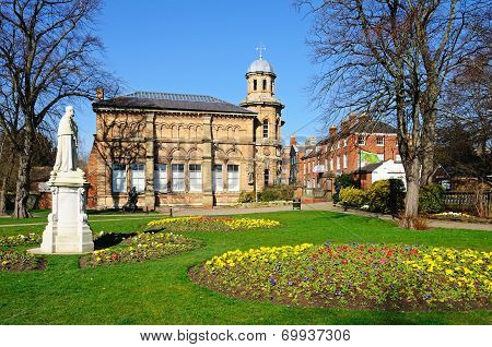 Beacon park and old library, Lichfield.