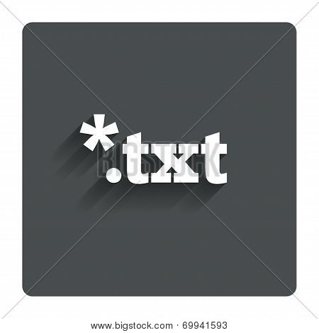 Text file icon. Download txt doc button.