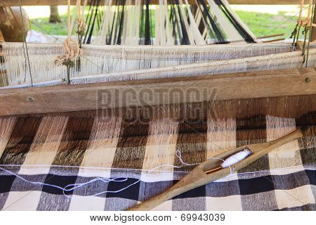 Weaving Shuttle On Thai Tradition Clothes Weaving