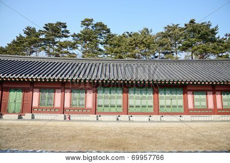 Front Of Korean Traditional Architecture In Gyeongbokgung