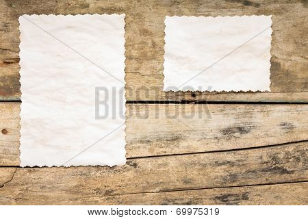 Recipe Background. Blank Paper Sheet On Wooden Table.