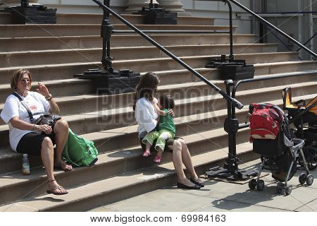 Breastfeeding on City Hall steps