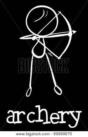 Illustration of stickman doing archery