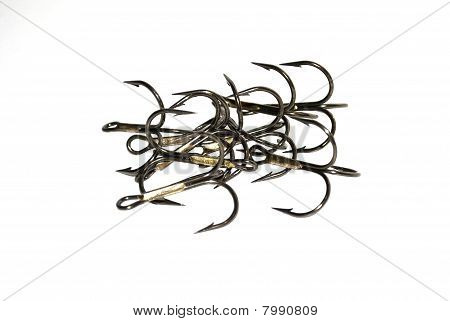 nice pile of treble hooks
