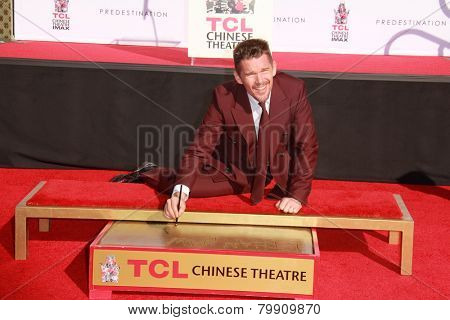 LOS ANGELES - JAN 8:  Ethan Hawke at the Ethan Hawke Hand and Foot Print Ceremony at a TCL Chinese Theater on January 8, 2014 in Los Angeles, CA