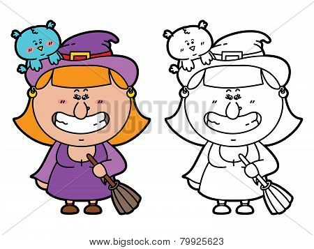 Witch coloring page