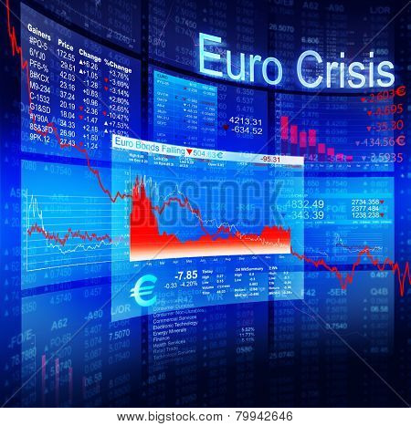 Euro Crisis Economic Financial Banking Investment Concept
