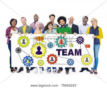 People Collarboration Connection Togetherness Gear Corporate Team Concept