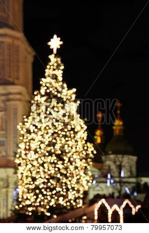 St. Sophia Cathedral And Christmas Tree In Kyiv