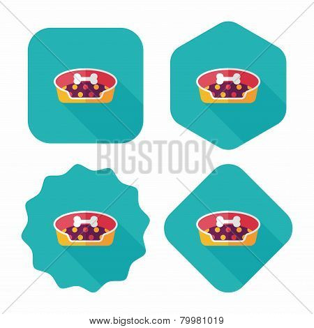 Pet Bed Flat Icon With Long Shadow,eps10