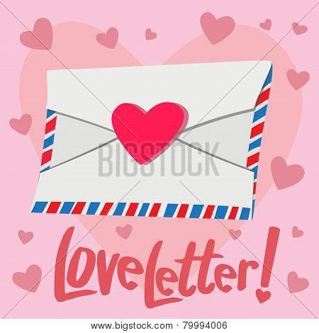 Love Letter With Heart Background