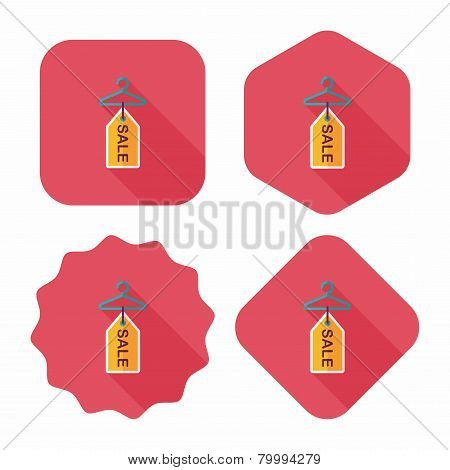 Shopping Clothes Hanger Flat Icon With Long Shadow,eps10