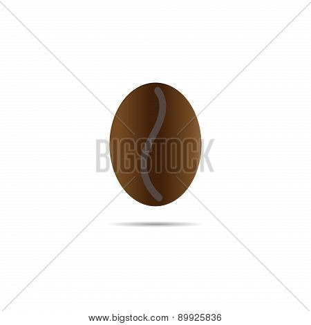 Coffee Bean Isolated On White Background.  Vector.