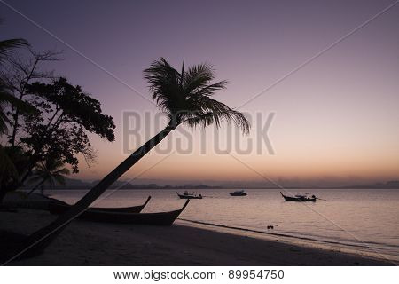 paradise island on sunrise at Koh Muk, Thailand